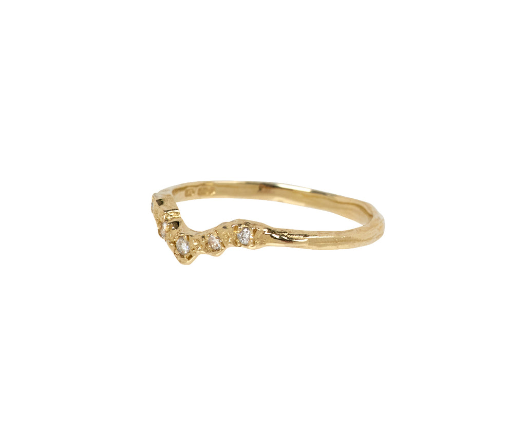 Icy White Diamond V Shape Wedding Ring