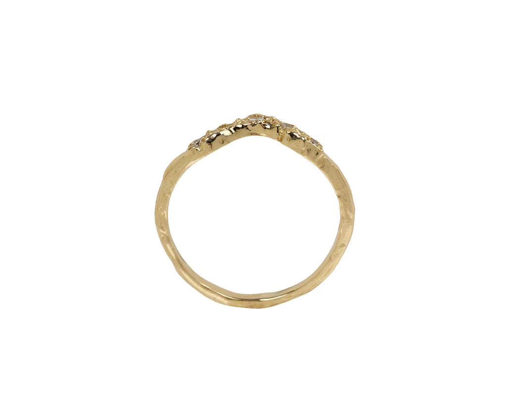 Icy White Diamond V Shape Wedding Ring
