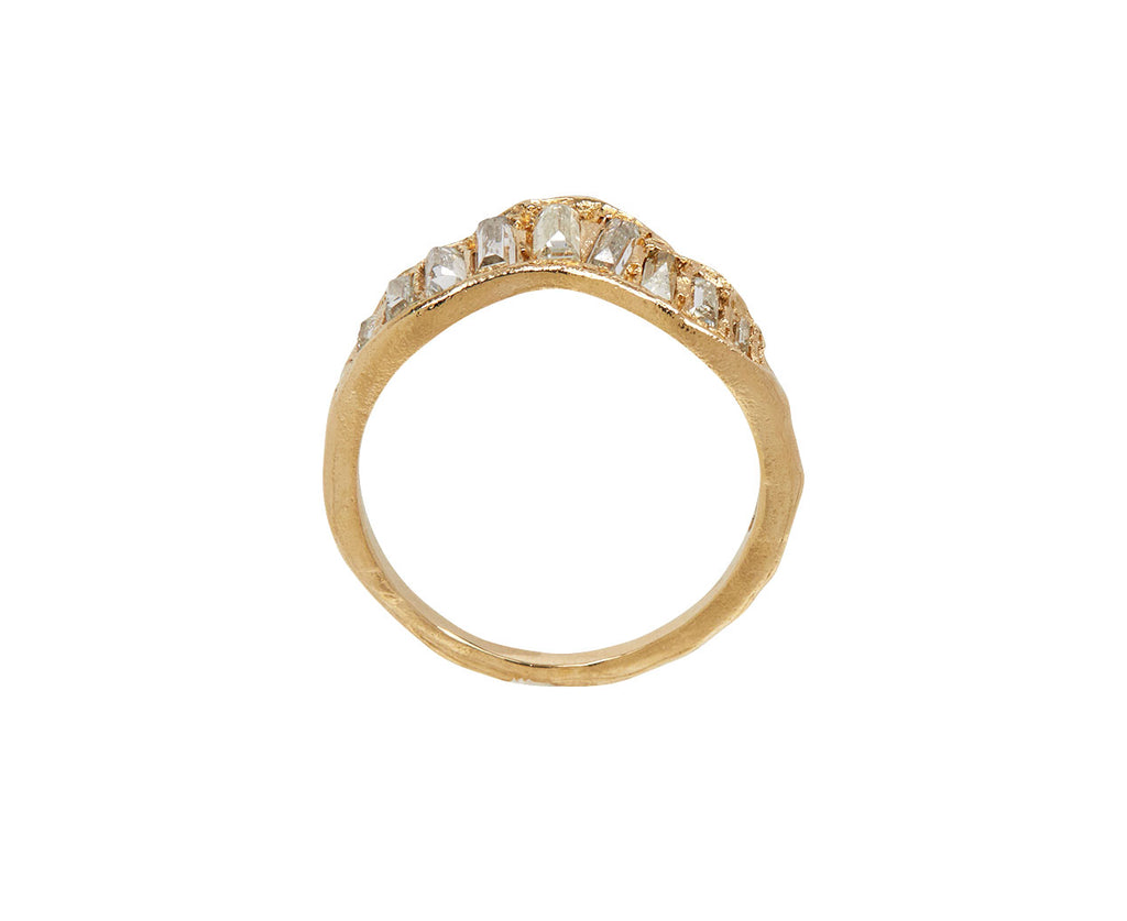 Soft White Baguette Diamond V Shape Scatter Ring