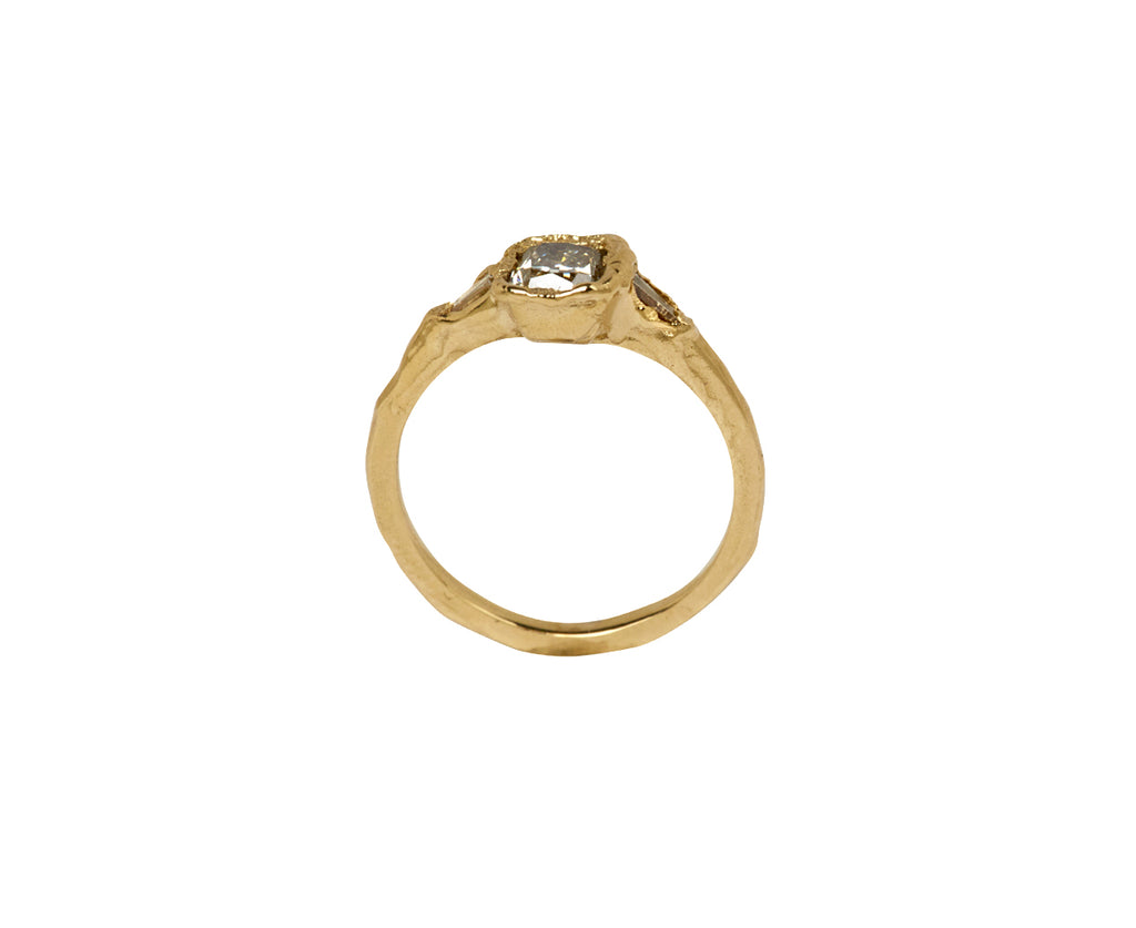 Champagne Three Stone Diamond Armach Engagement Ring