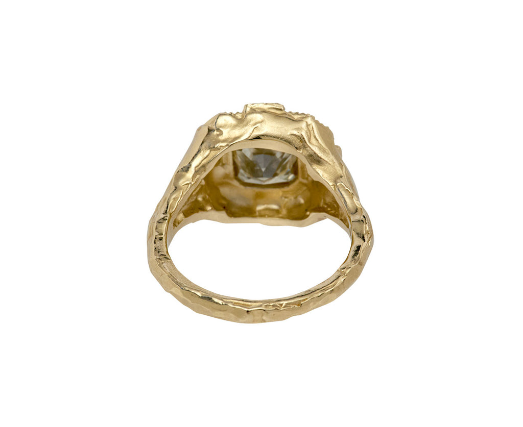 Armach Cushion Green Diamond Ring