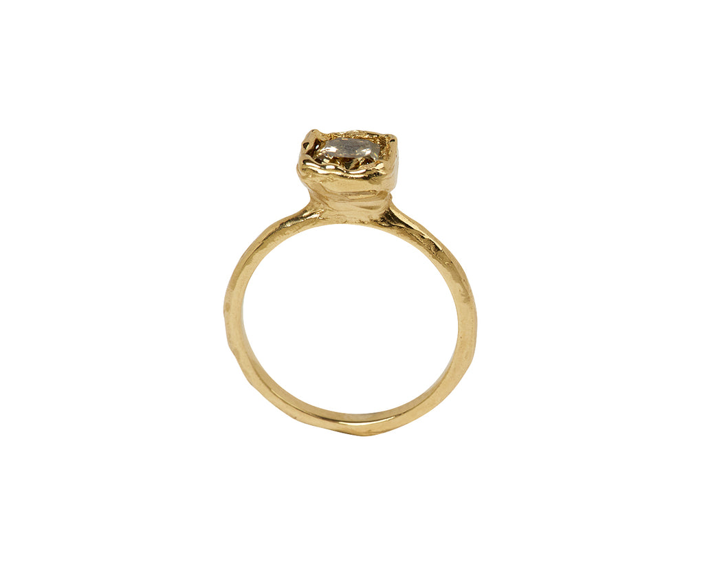Emerald Cut Chocolate Diamond Organic Armach Engagement Ring