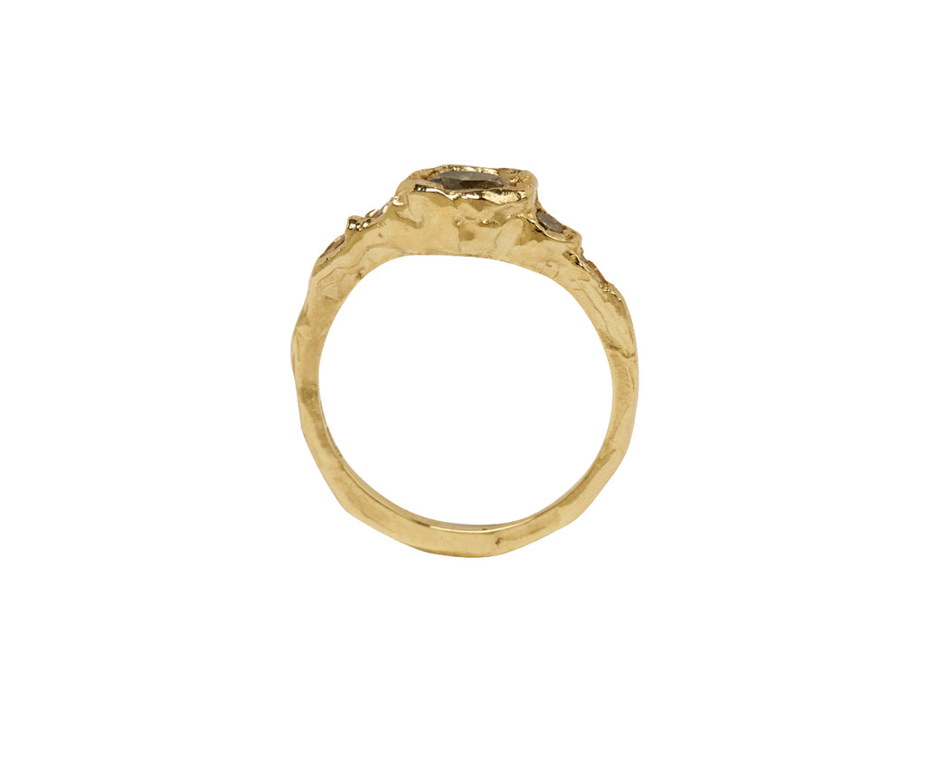 Mixed Five Stone Diamond Organic Engagement Ring