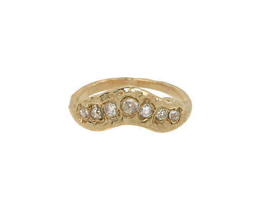 Old Cut Diamond V Shape Scatter Ring
