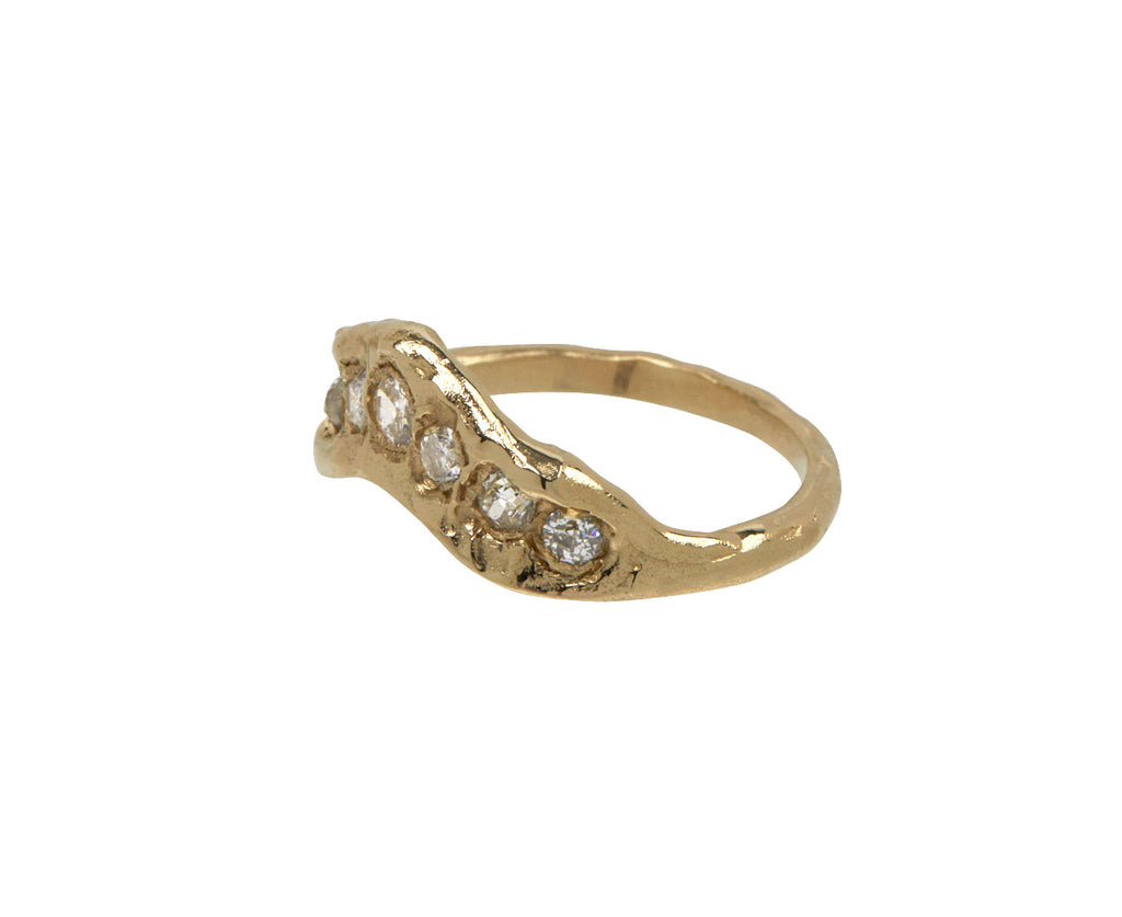 Old Cut Diamond V Shape Scatter Ring