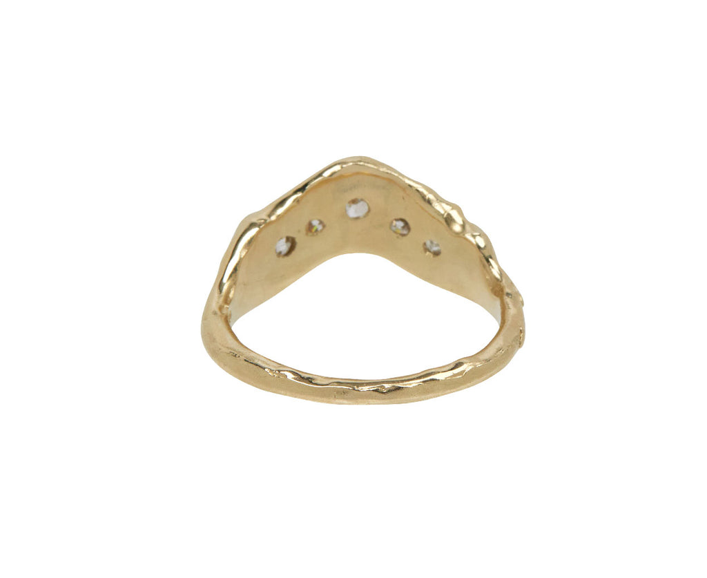 Old Cut Diamond V Shape Scatter Ring