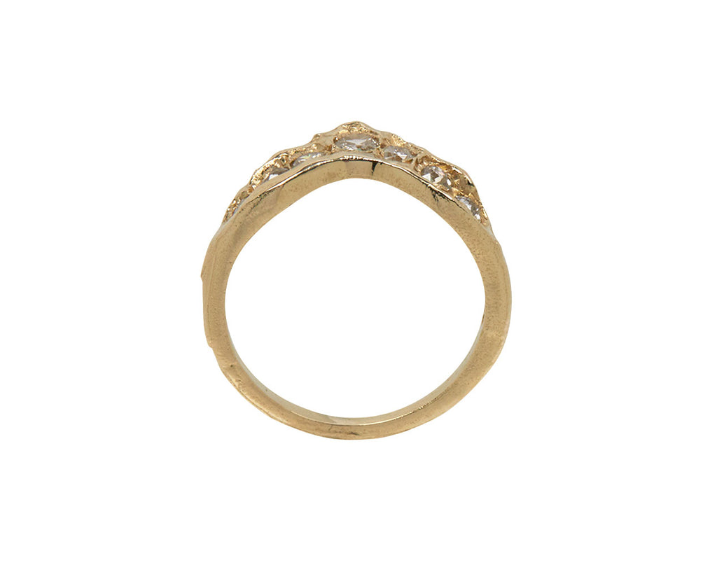 Old Cut Diamond V Shape Scatter Ring