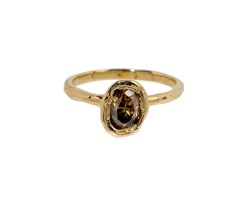 Organic Oval Chocolate Diamond Ring