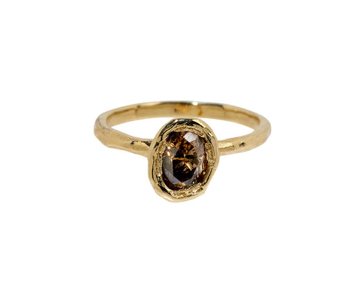 Organic Oval Chocolate Diamond Ring