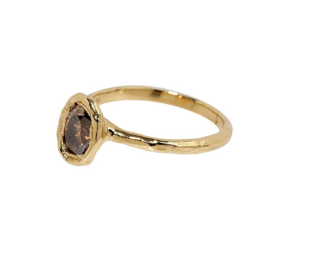 Organic Oval Chocolate Diamond Ring