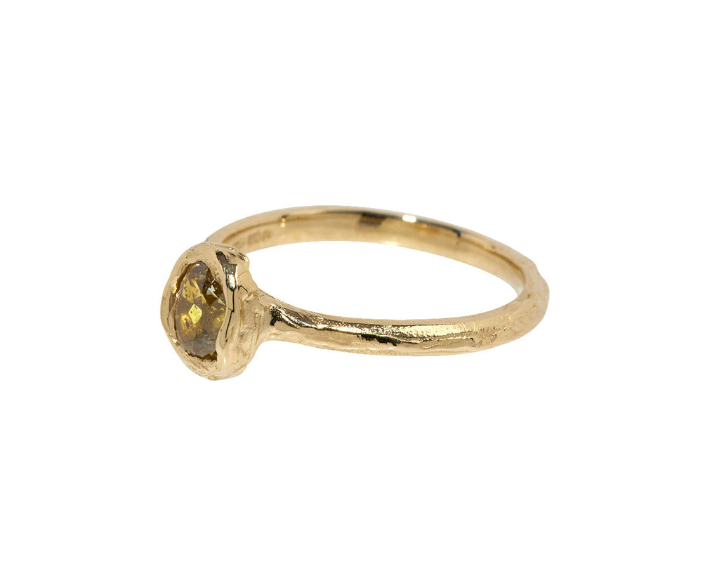 Organic Oval Deep Lemon Diamond Ring