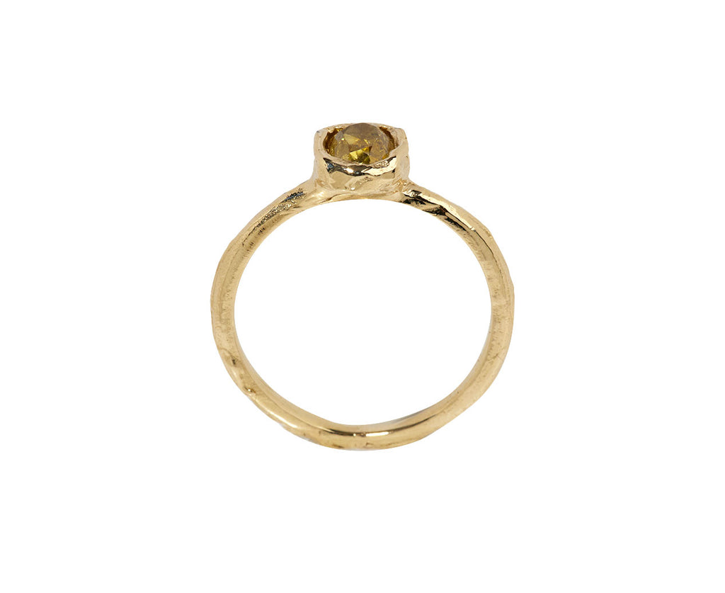 Organic Oval Deep Lemon Diamond Ring