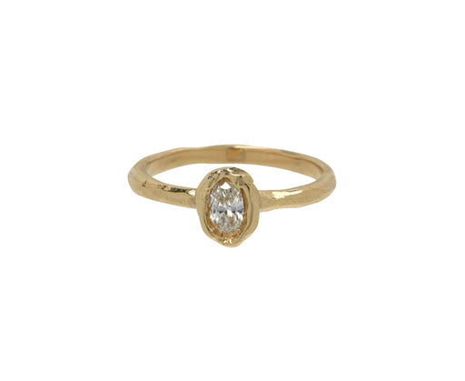 Organic Oval Icy Diamond Solitaire