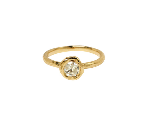Old Cut Champagne Diamond Organic Engagement Ring
