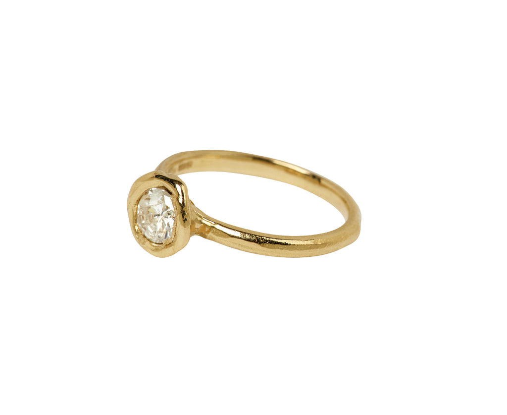 Old Cut Champagne Diamond Organic Engagement Ring