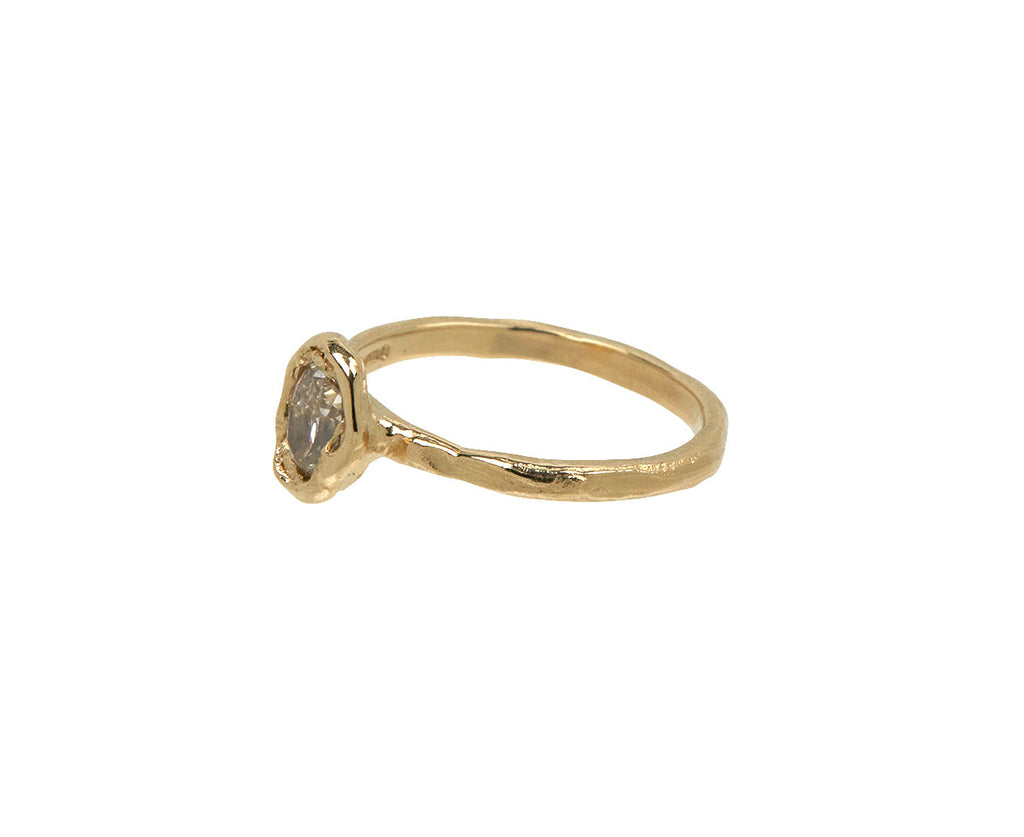 Organic Champagne Oval Diamond Solitaire