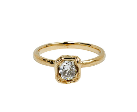 Pale Champagne Diamond Organic Engagement Ring