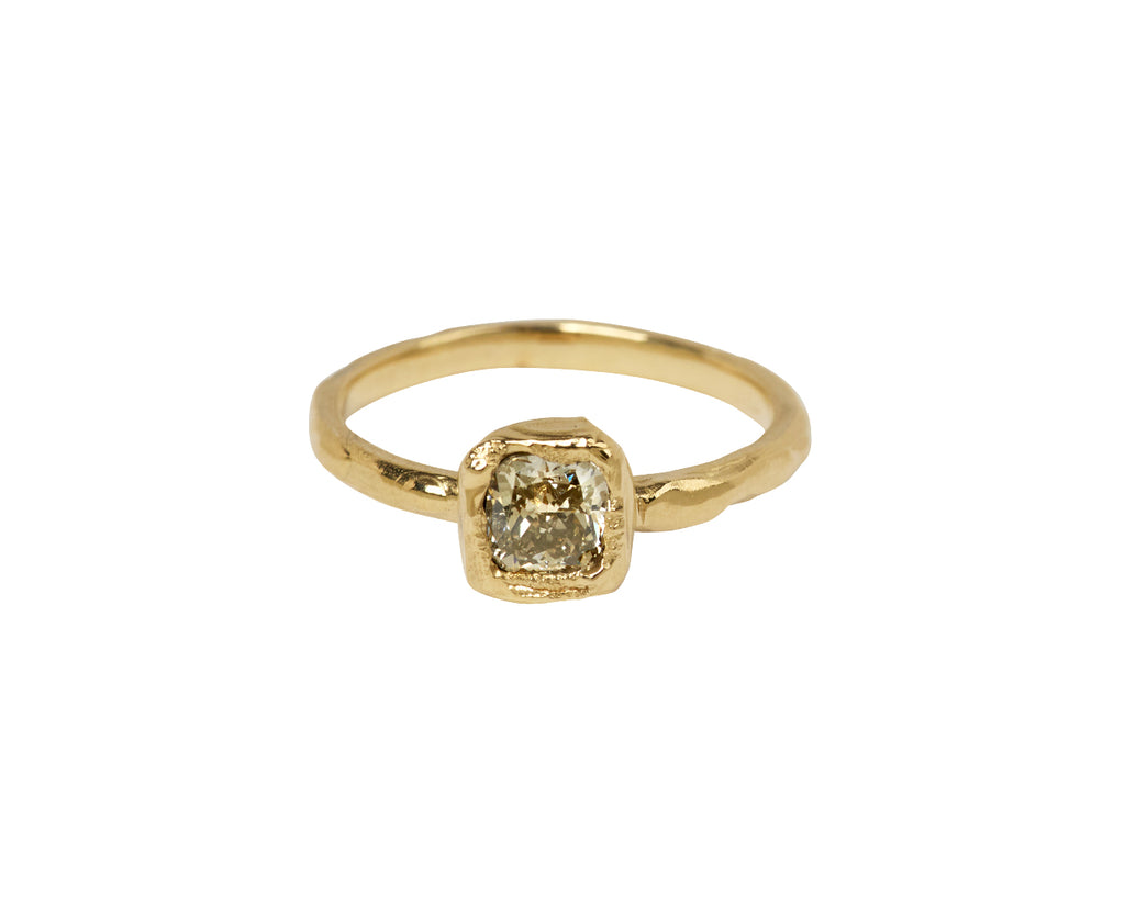Pale Champagne Diamond Organic Engagement Ring