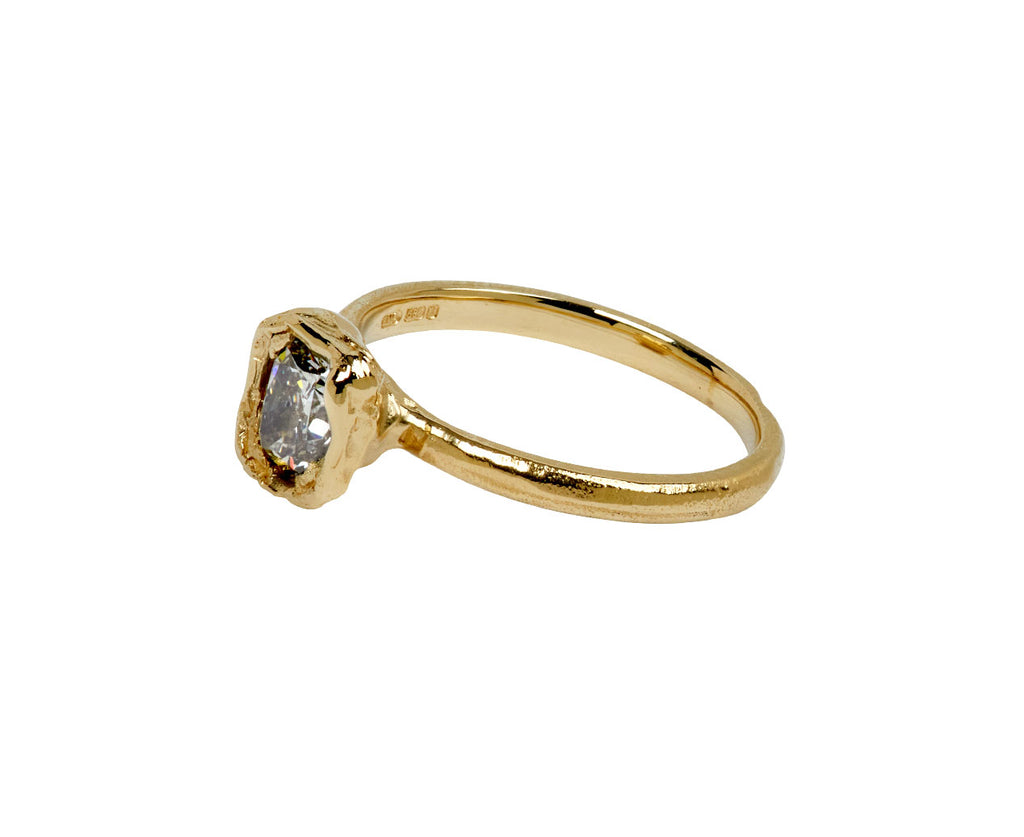 Pale Champagne Diamond Organic Engagement Ring