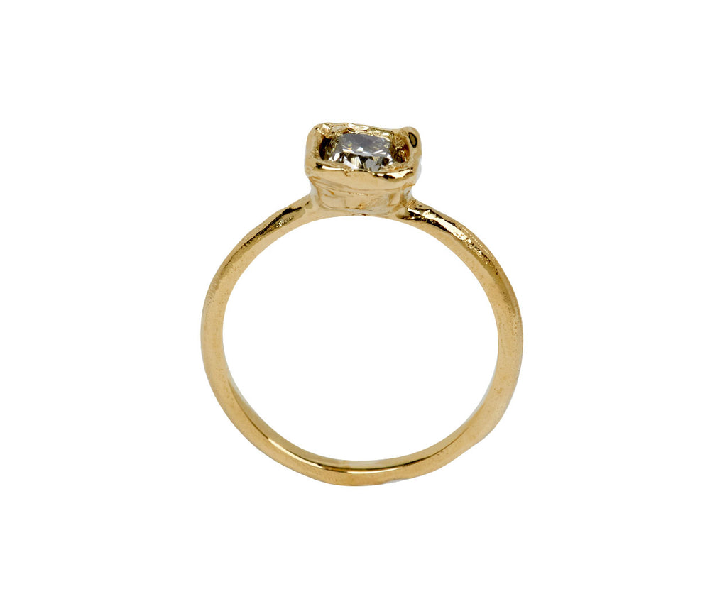 Pale Champagne Diamond Organic Engagement Ring