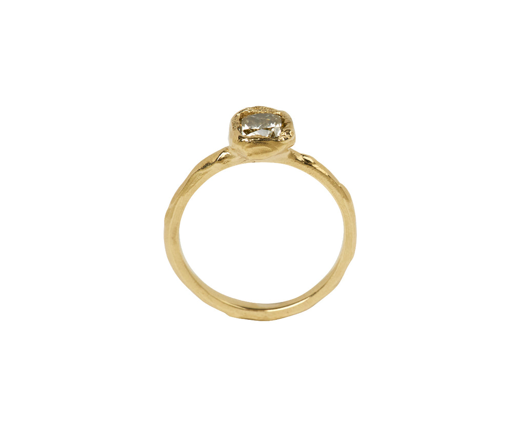 Pale Champagne Diamond Organic Engagement Ring