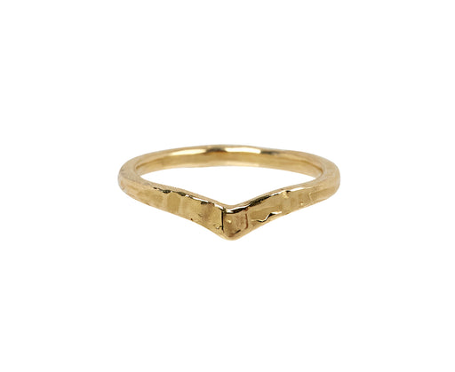 Textured V Shape Wedding Ring