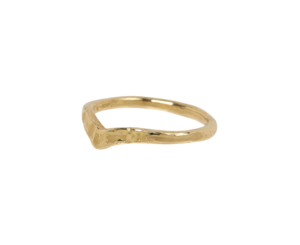 Textured V Shape Wedding Ring