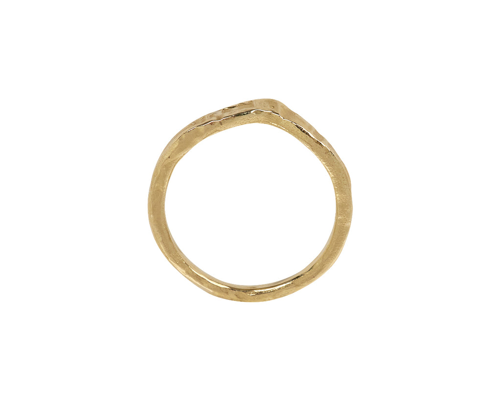Textured V Shape Wedding Ring