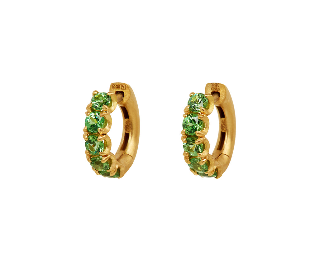 Tsavorite Garnet Flamina Hoop Earrings - TWISTonline 