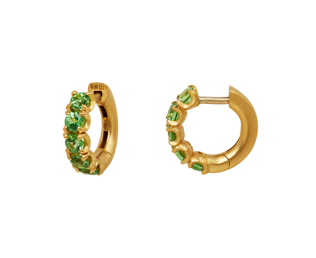 Tsavorite Garnet Flamina Hoop Earrings - TWISTonline 