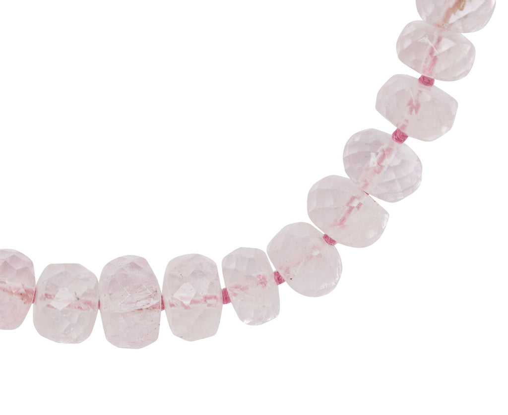 Elva Morganite Beaded Necklace - closeup
