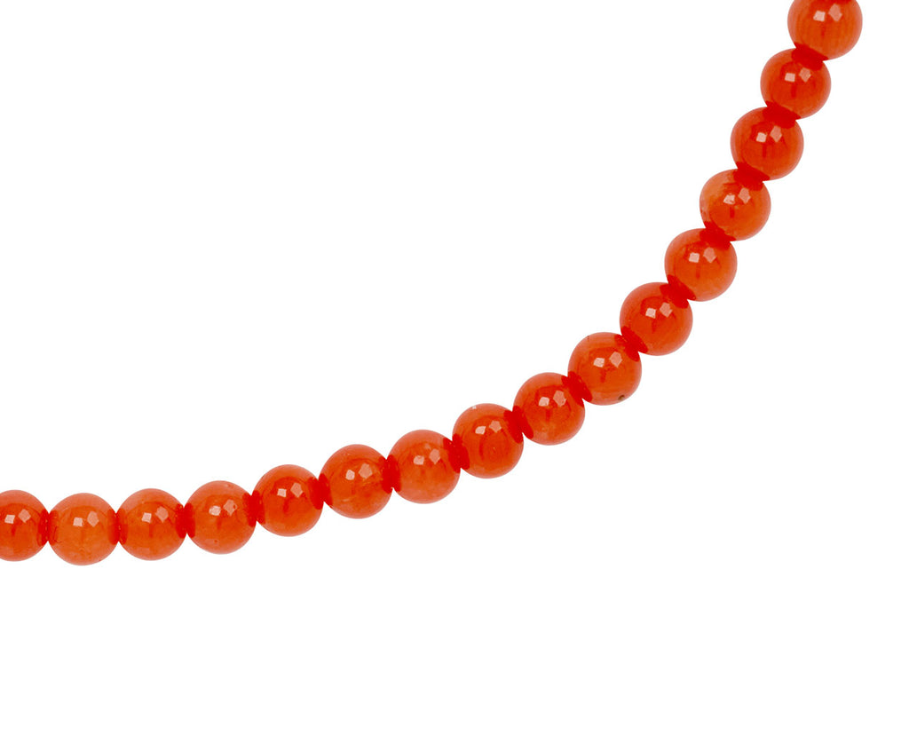 Elva Coral Beaded Necklace - closeup