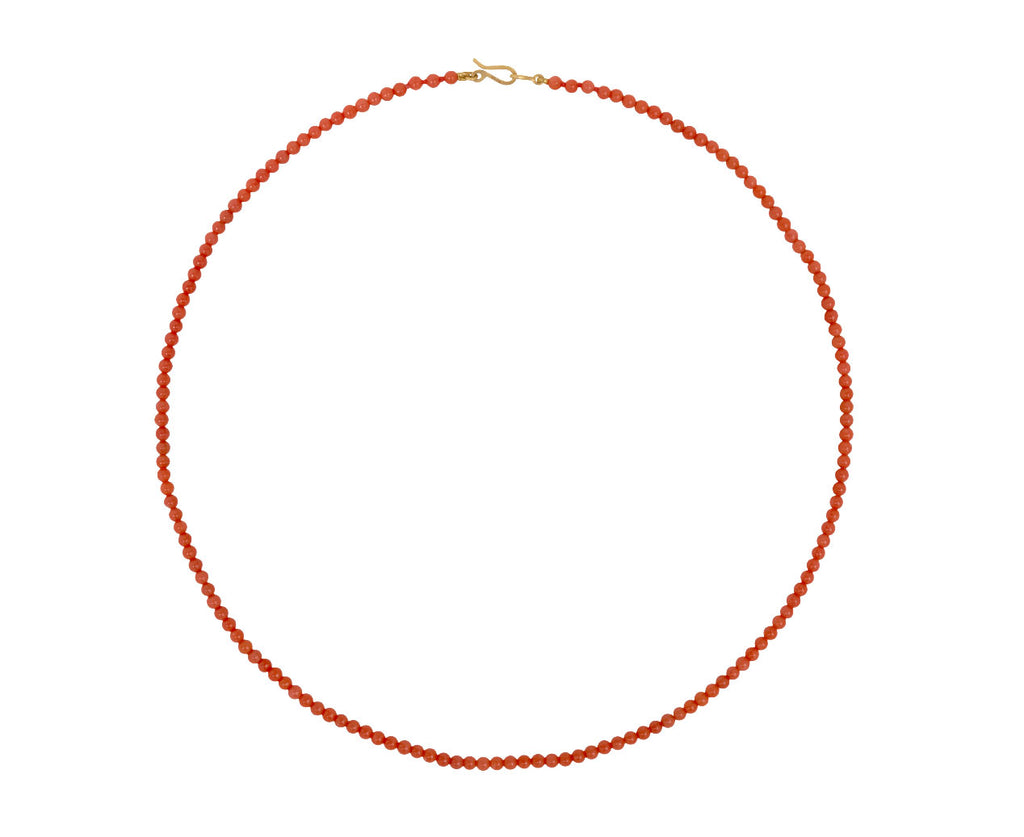 Elva Coral Beaded Necklace - top down