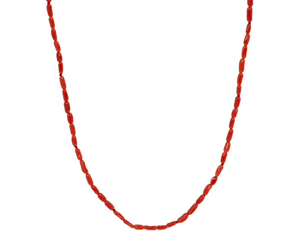 Elva Rice Grain Coral Beaded Necklace