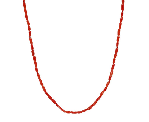 Elva Rice Grain Coral Beaded Necklace