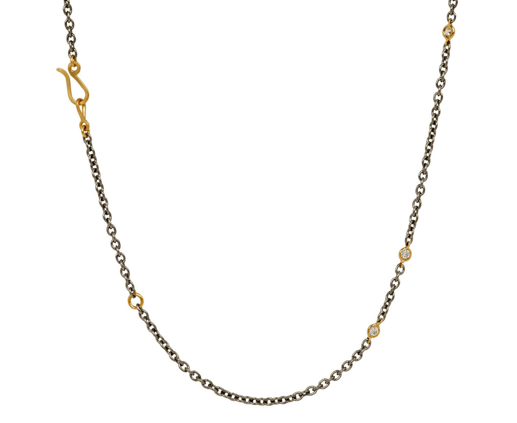 Elva Tsavorite and Diamond Owl Pendant Necklace - closure