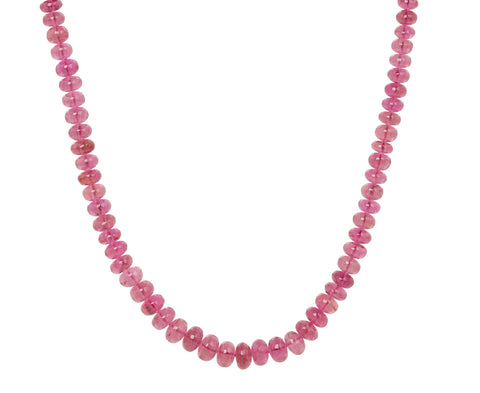 Smooth Pink Tourmaline Beaded Necklace - TWISTonline 