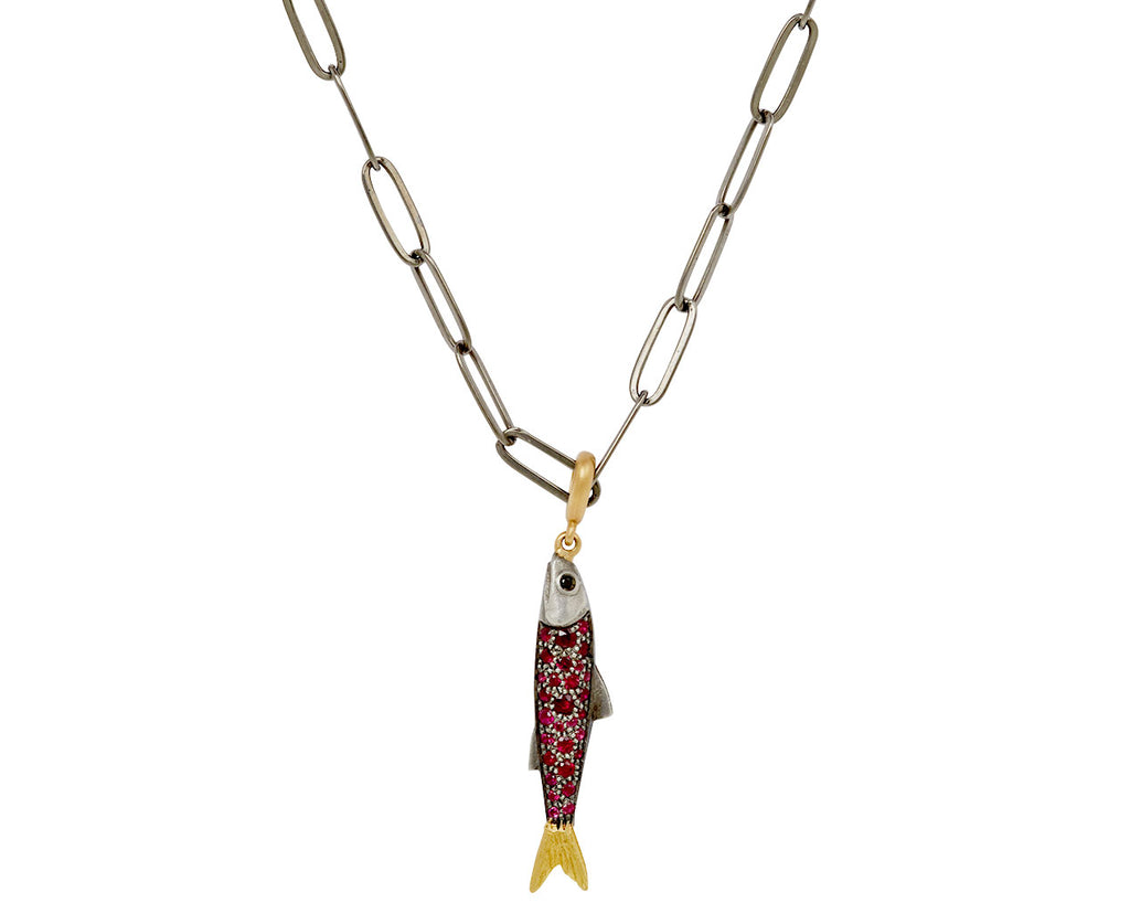 Elva Ruby Sardine Pendant Necklace