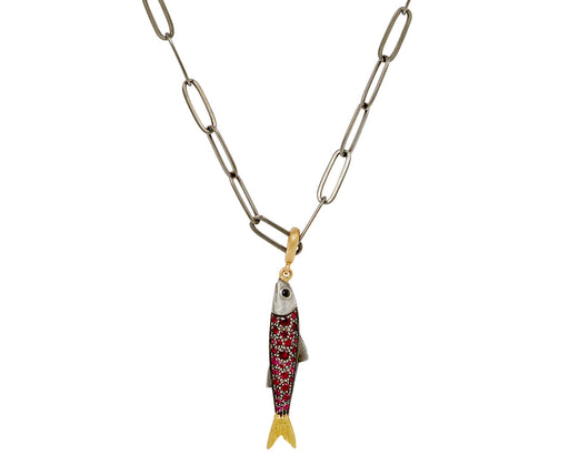 Elva Ruby Sardine Pendant Necklace