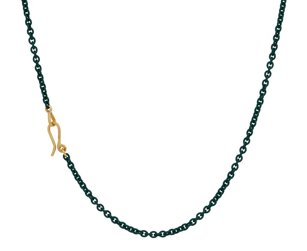 Elva Turquoise and Emerald Flower Pendant Necklace - closure