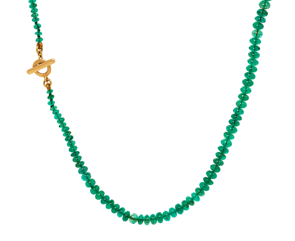 Zambian Emerald Bead Pearl Snake Necklace - TWISTonline 