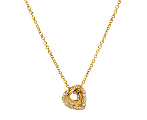Half Diamond Infinity Loop Pendant Necklace