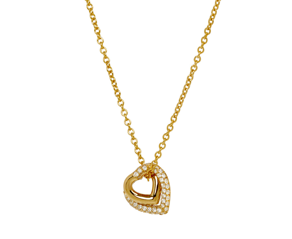 Half Diamond Infinity Loop Pendant Necklace