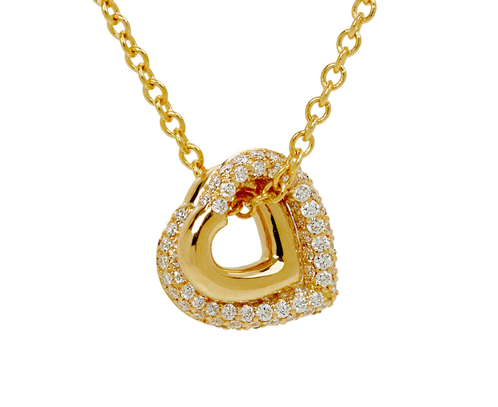 Half Diamond Infinity Loop Pendant Necklace