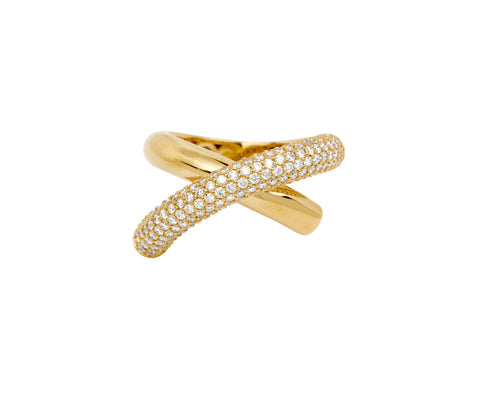 Engelbert Half Diamond Cross Loop Ring