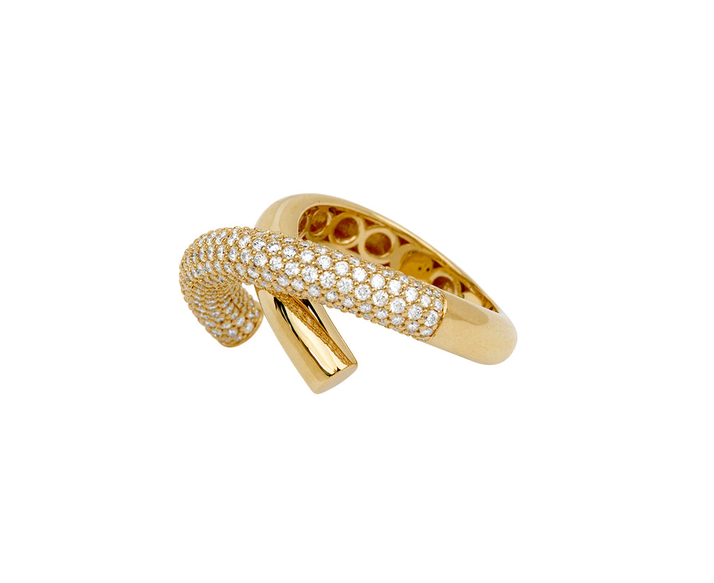 Half Diamond Cross Loop Ring
