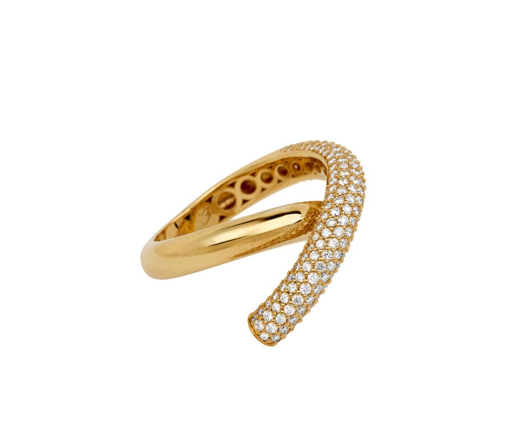 Half Diamond Cross Loop Ring