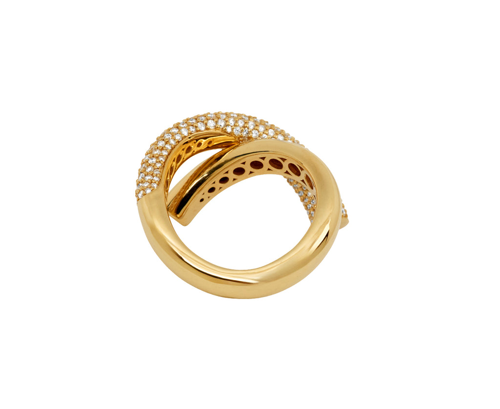 Half Diamond Cross Loop Ring