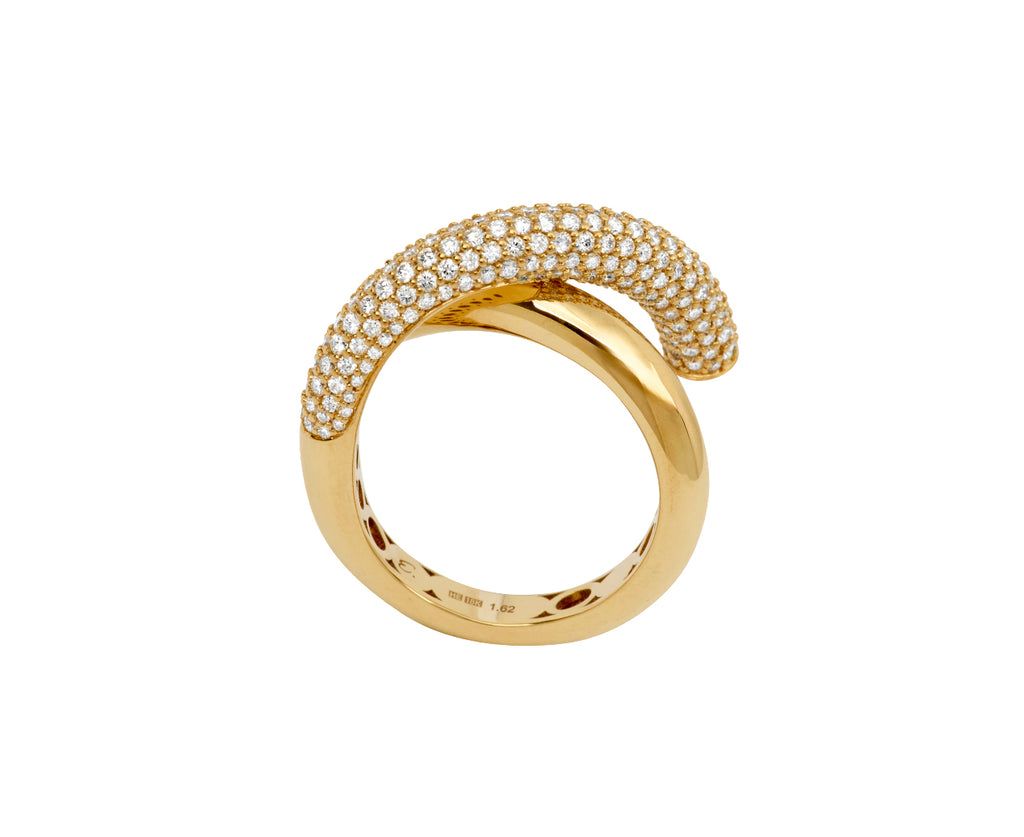 Half Diamond Cross Loop Ring