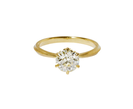Old European Cut Diamond Laurel Cathedral Solitaire
